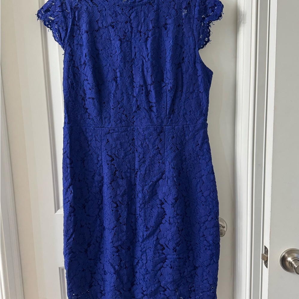Elegant Blue Lace Dress